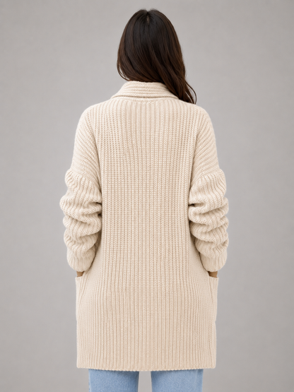 Pearl | Gilet long en maille à porter ouvert sur le devant