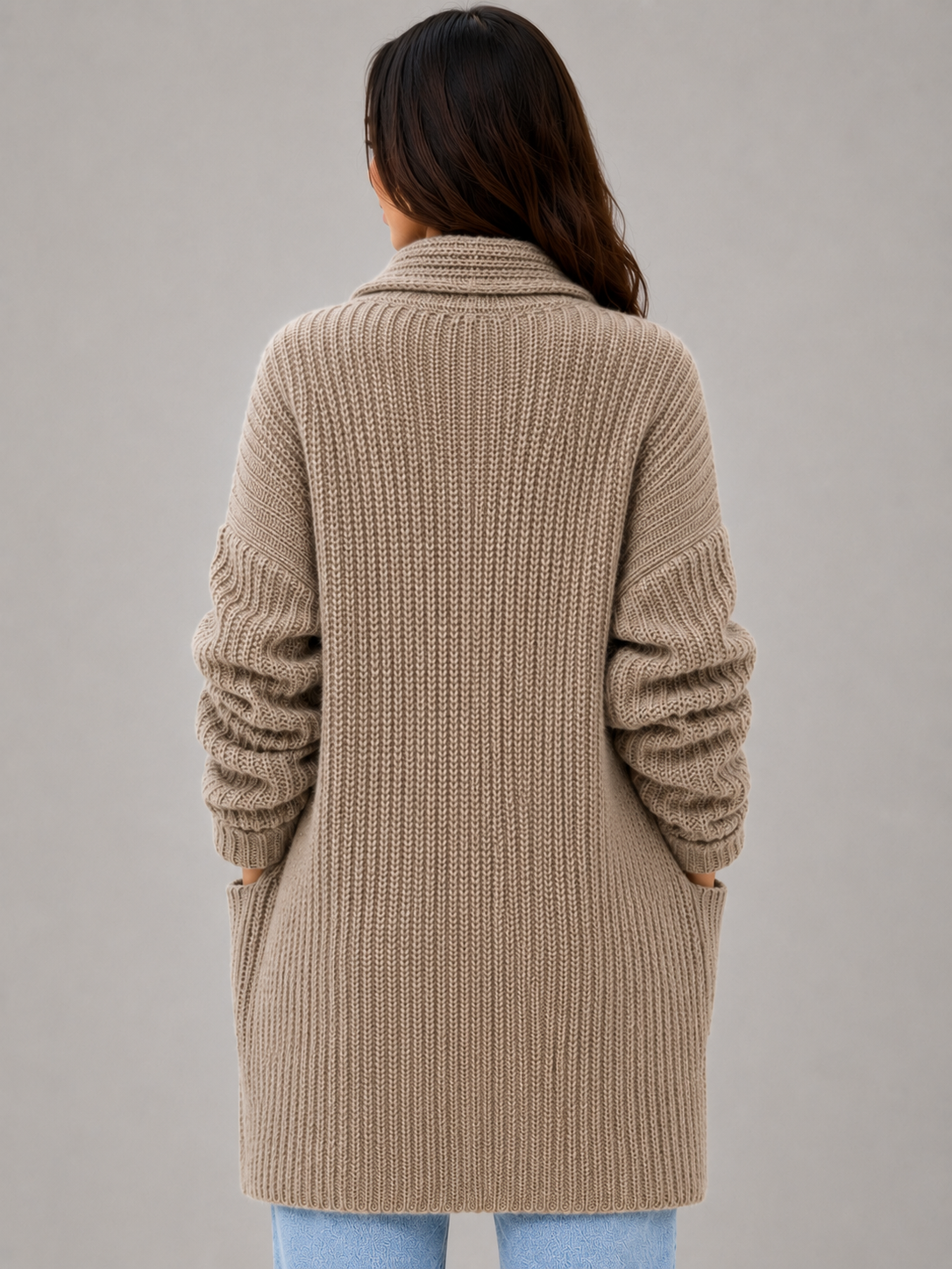 Pearl | Gilet long en maille à porter ouvert sur le devant