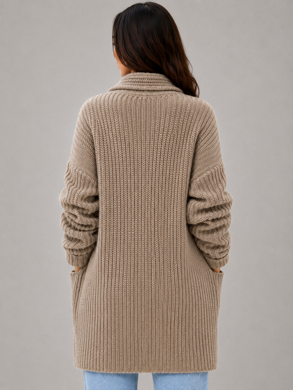 Pearl | Gilet long en maille à porter ouvert sur le devant