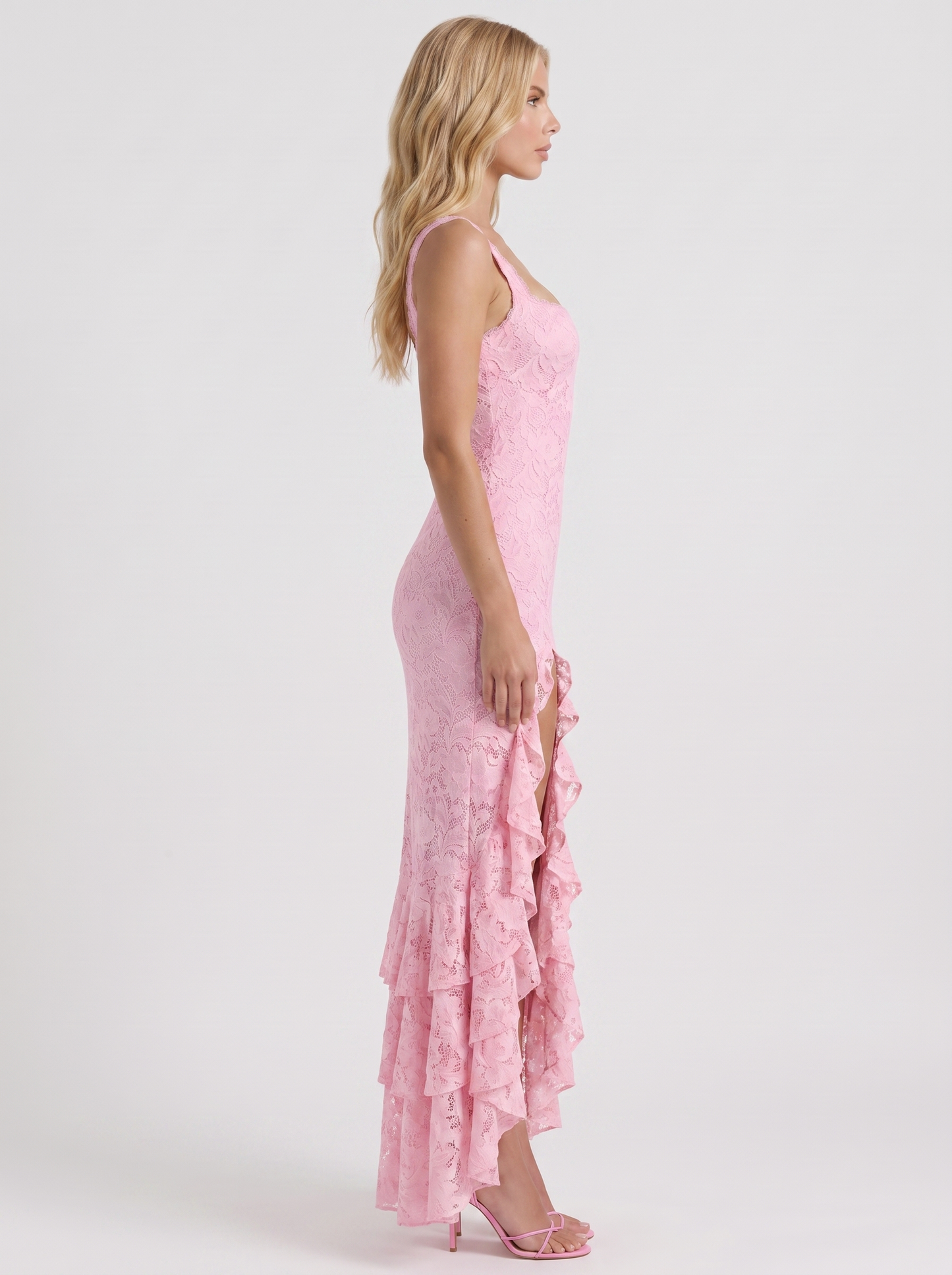 Poppy Lace Puff Sleeve Maxi Dress