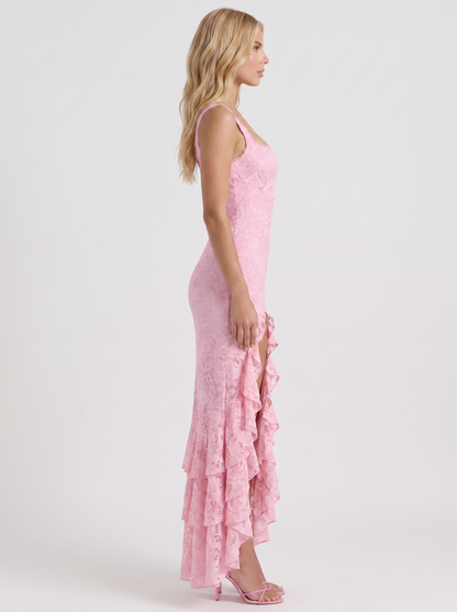 Poppy Lace Puff Sleeve Maxi Dress