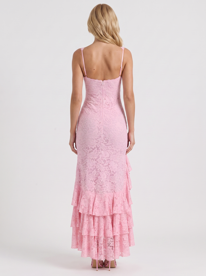 Poppy Lace Puff Sleeve Maxi Dress