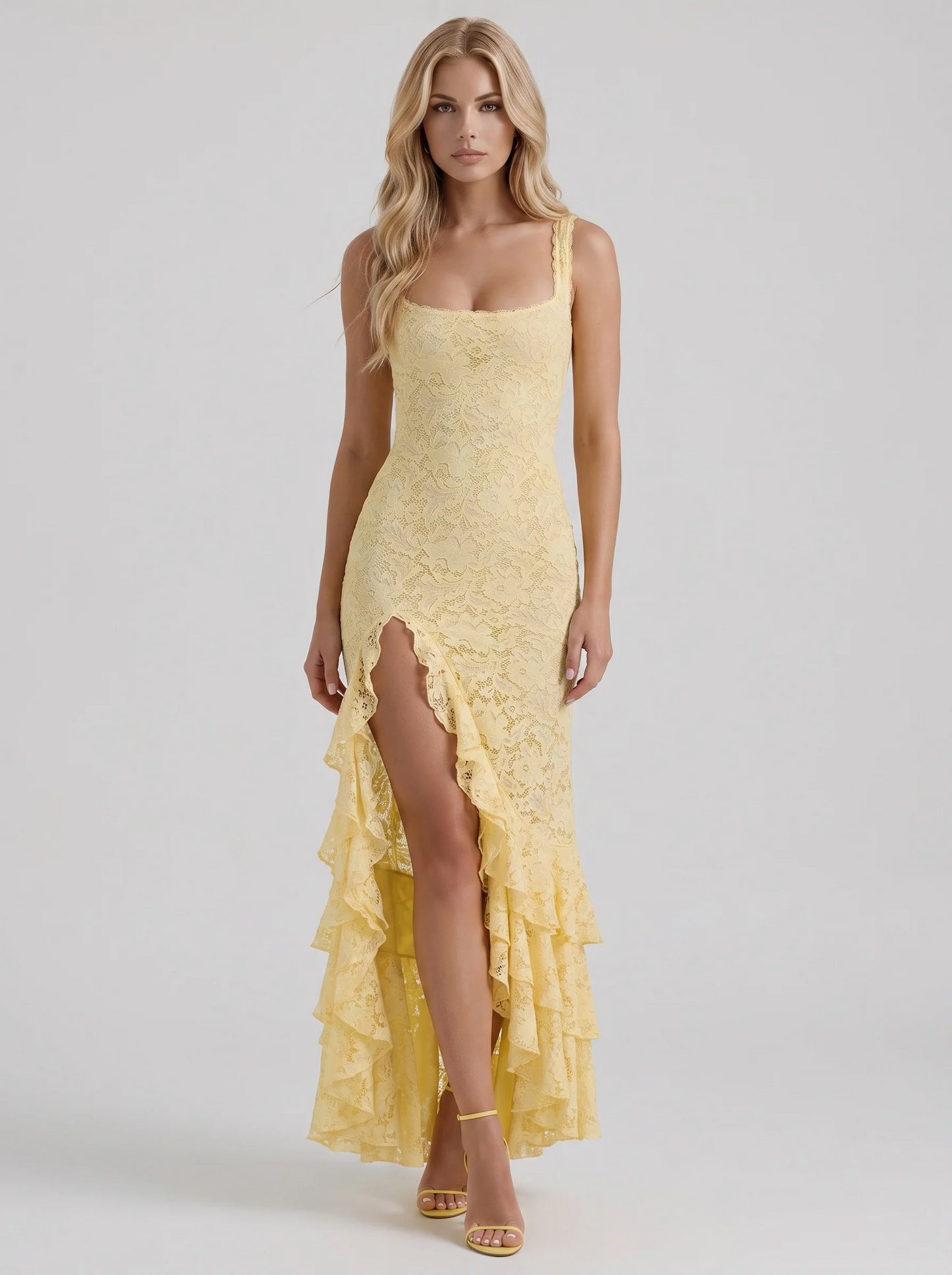 Poppy Lace Puff Sleeve Maxi Dress
