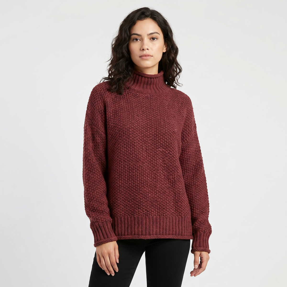 Poppy | Oversized Mock Neck Jumper