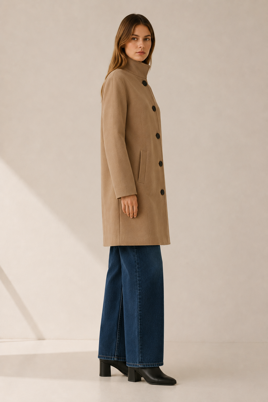 Niva | Single Breasted Tailored Button Trench Coat