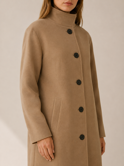 Niva | Single Breasted Tailored Button Trench Coat