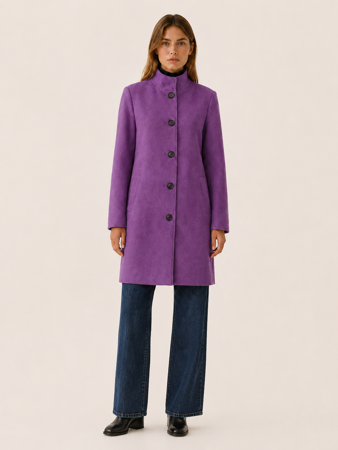 Niva | Single Breasted Tailored Button Trench Coat