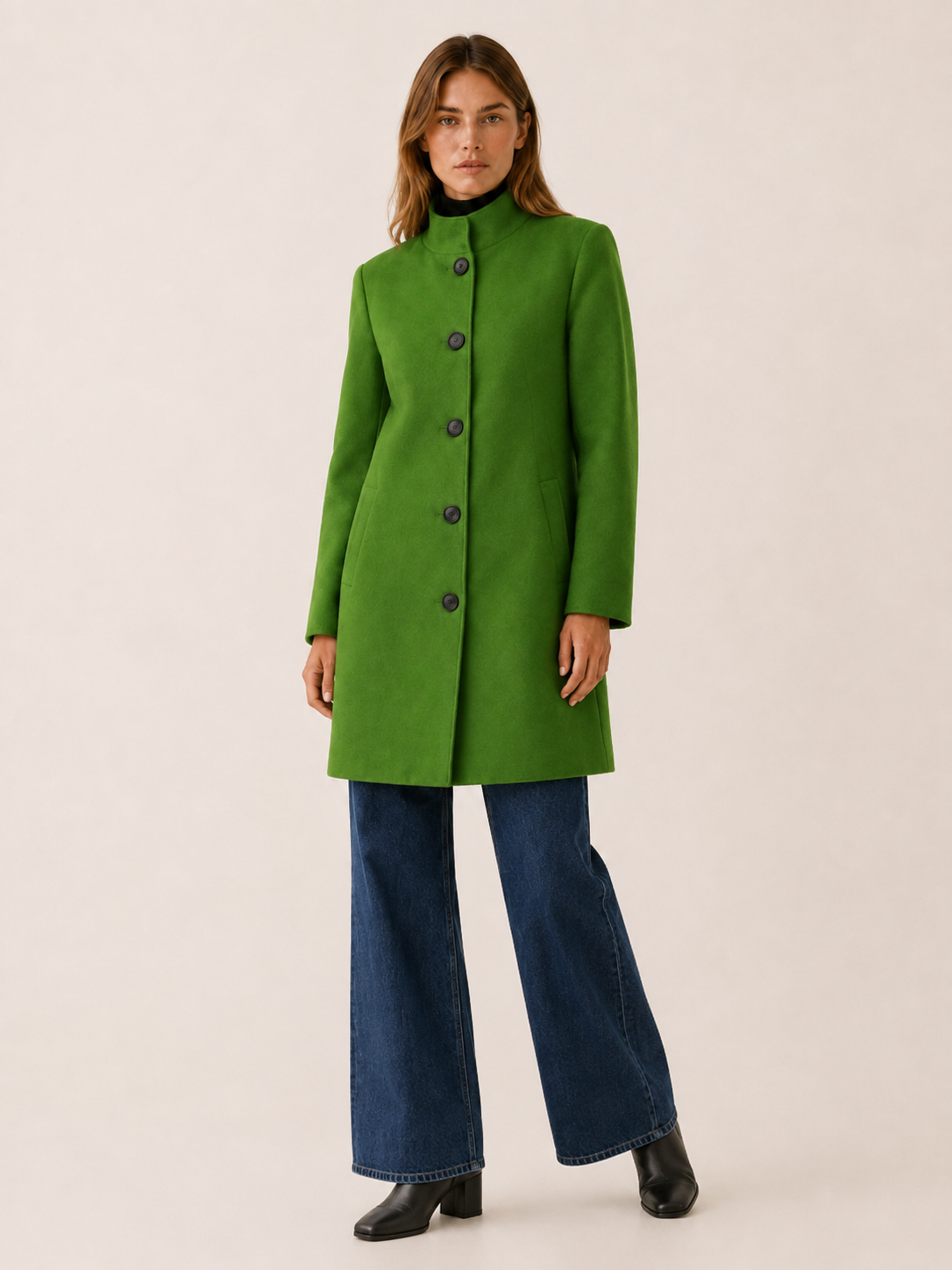 Niva | Single Breasted Tailored Button Trench Coat