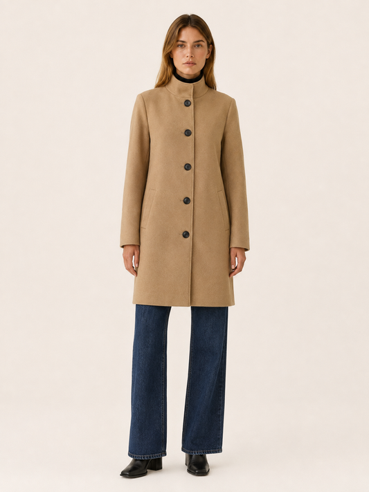 Niva | Single Breasted Tailored Button Trench Coat