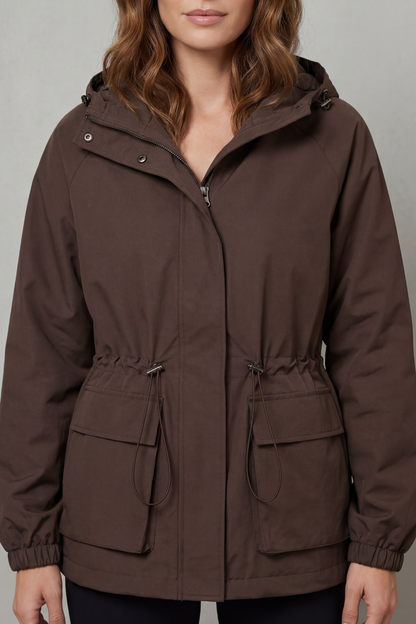 Ravelle | Utility Drawstring Hooded Jacket