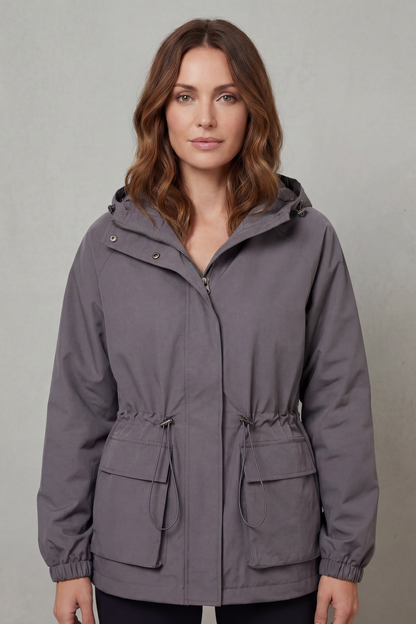 Ravelle | Utility Drawstring Hooded Jacket