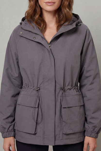 Ravelle | Utility Drawstring Hooded Jacket
