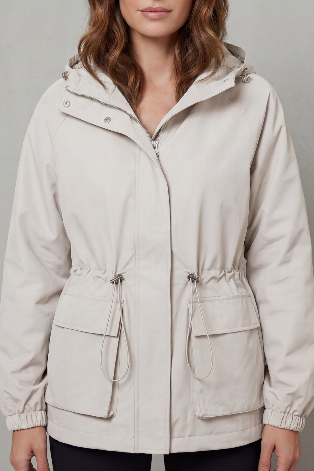 Ravelle | Utility Drawstring Hooded Jacket