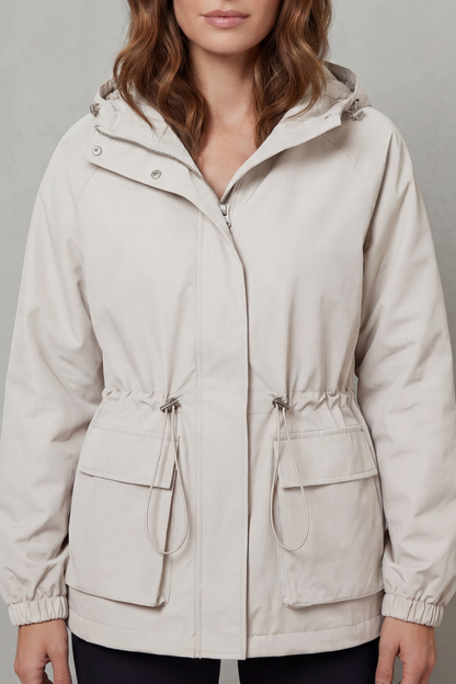 Ravelle | Utility Drawstring Hooded Jacket