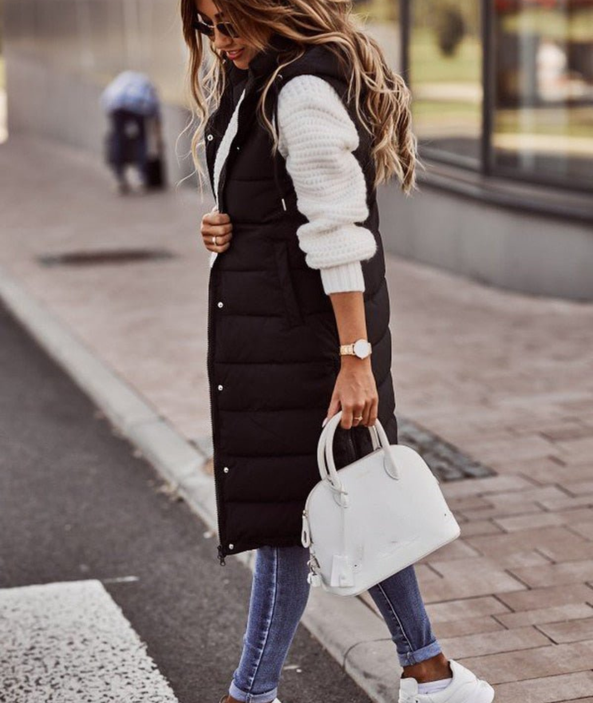 Renata | Sleeveless Knee Length Quilted Vest