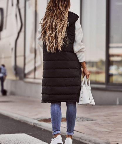 Renata | Sleeveless Knee Length Quilted Vest