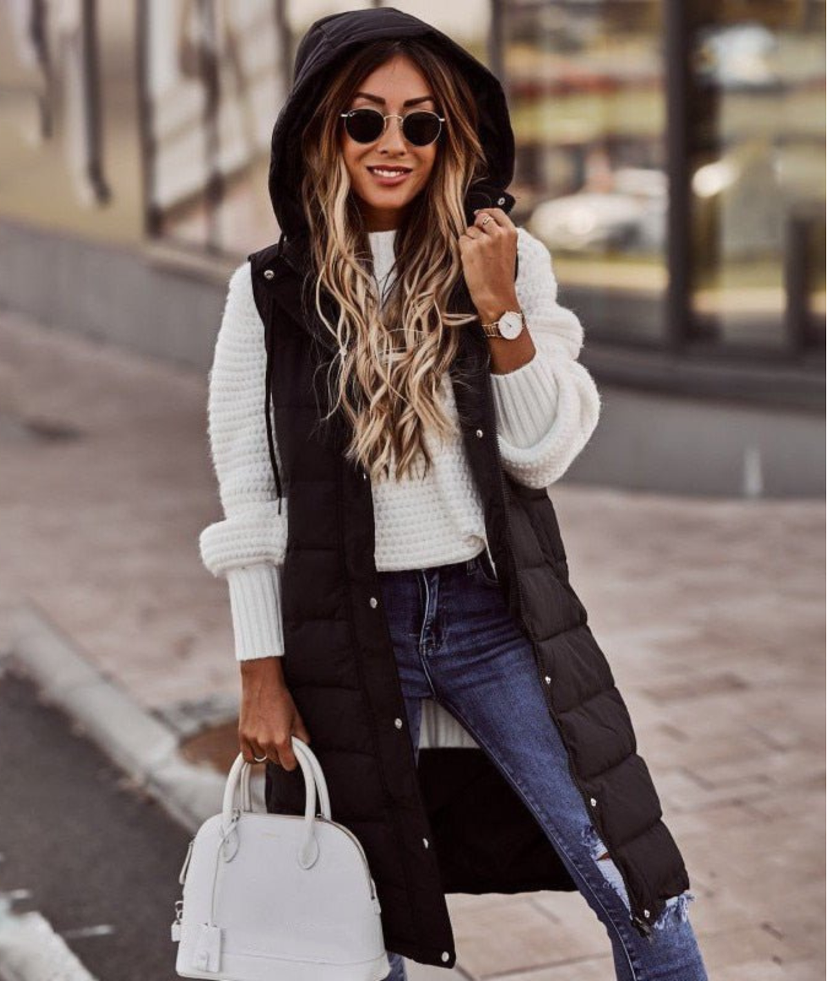 Renata | Sleeveless Knee Length Quilted Vest