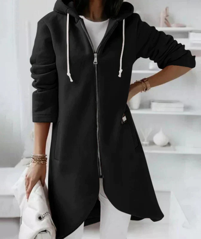 Renee | Longline Zip-Up Hooded Jacket