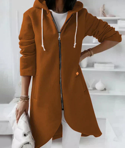 Renee | Longline Zip-Up Hooded Jacket