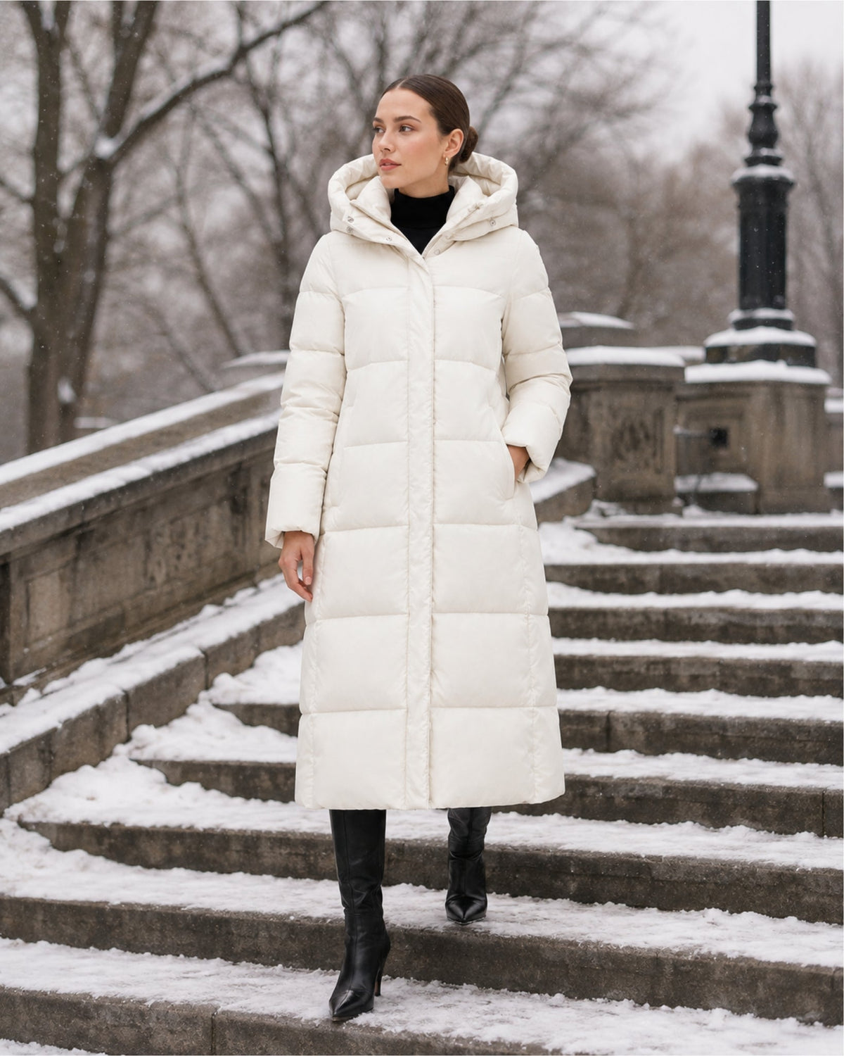 Rosalie | Long Hooded Puffer Coat