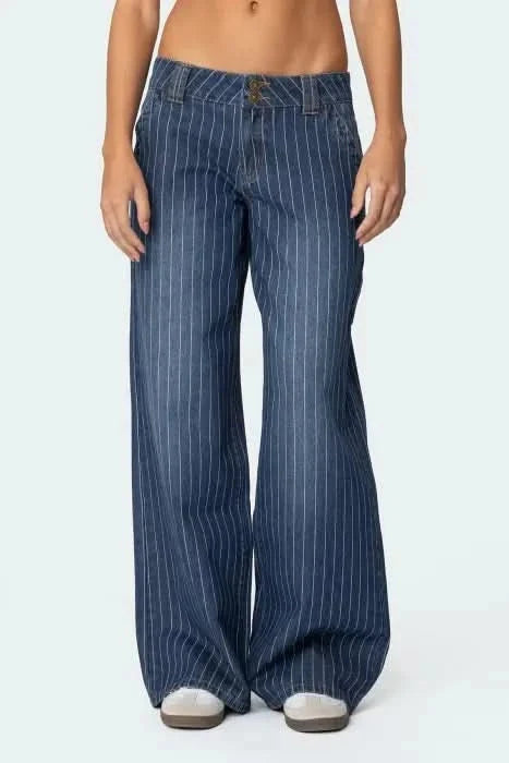 Rosalie | Striped Low Rise Jeans