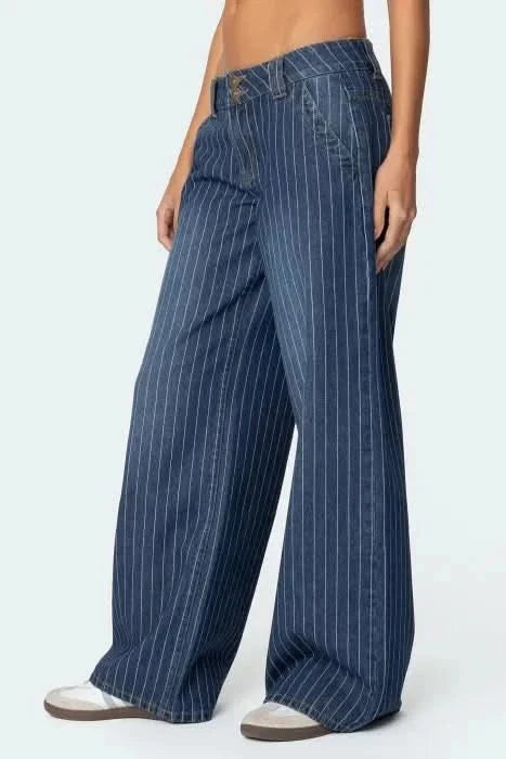 Rosalie | Striped Low Rise Jeans