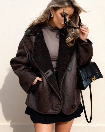 Rosalind | Shearling Faux Leather Jacket