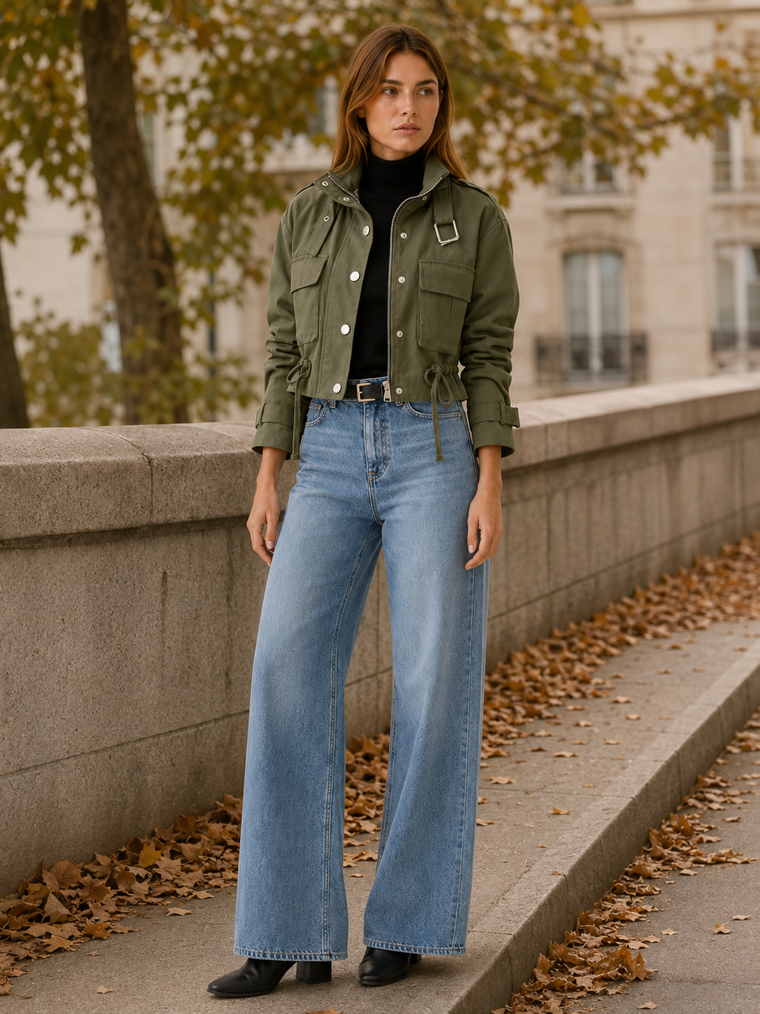 Sabrina | Cropped Drawstring Utility Jacket