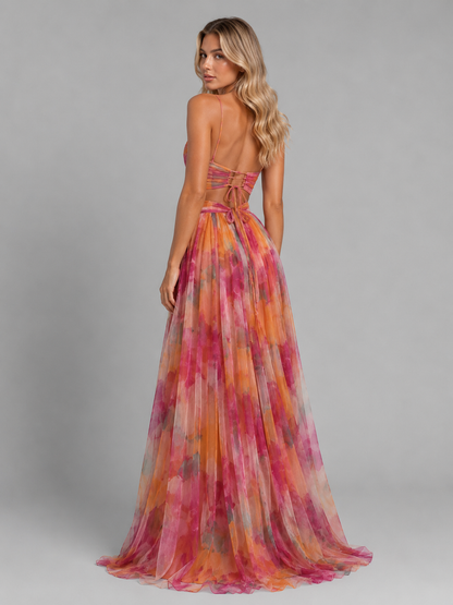 Sara Floral V-Neck Maxi Dress