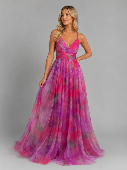 Sara Floral V-Neck Maxi Dress