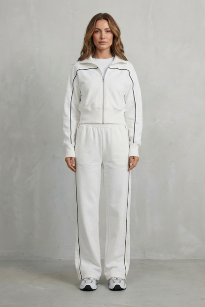 Isadora | Contrast Piping Tracksuit Set
