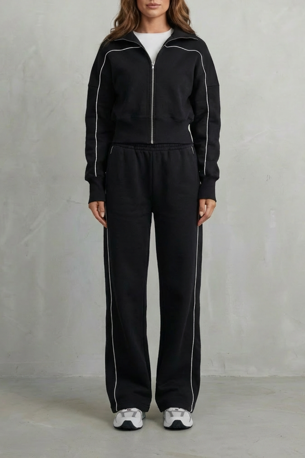 Isadora | Contrast Piping Tracksuit Set