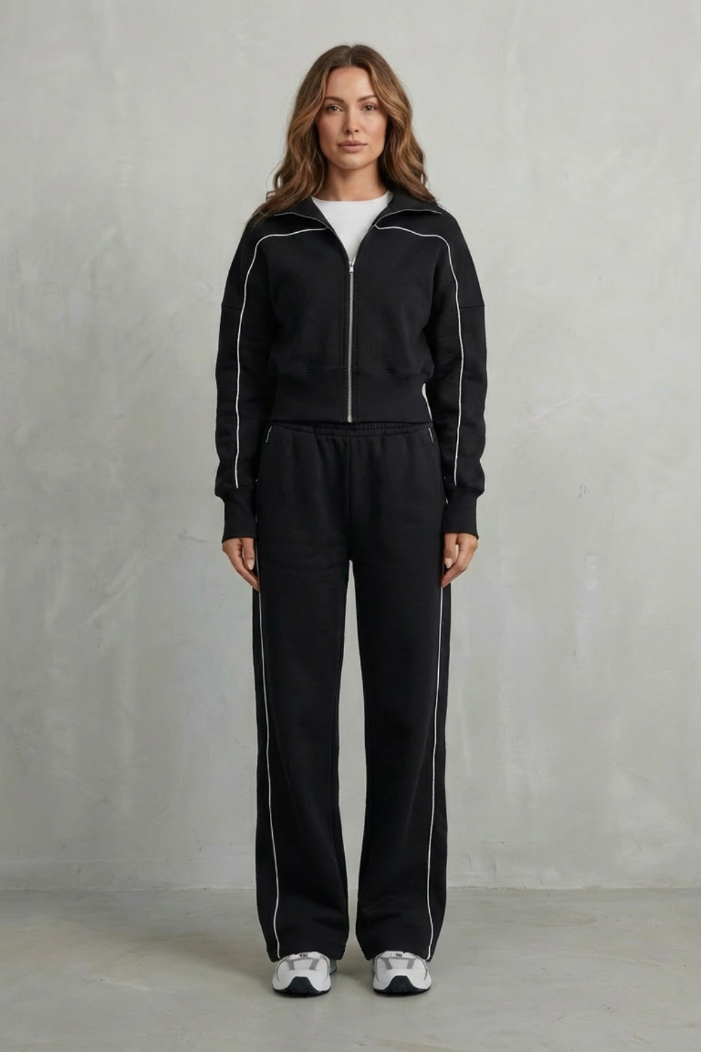 Isadora | Contrast Piping Tracksuit Set
