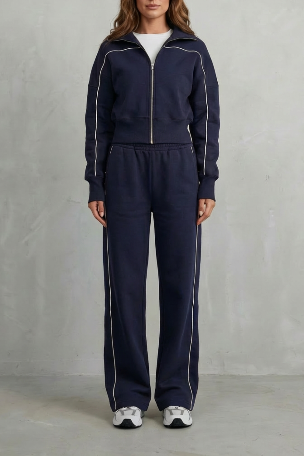 Isadora | Contrast Piping Tracksuit Set