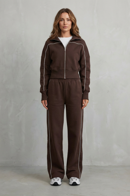 Isadora | Contrast Piping Tracksuit Set