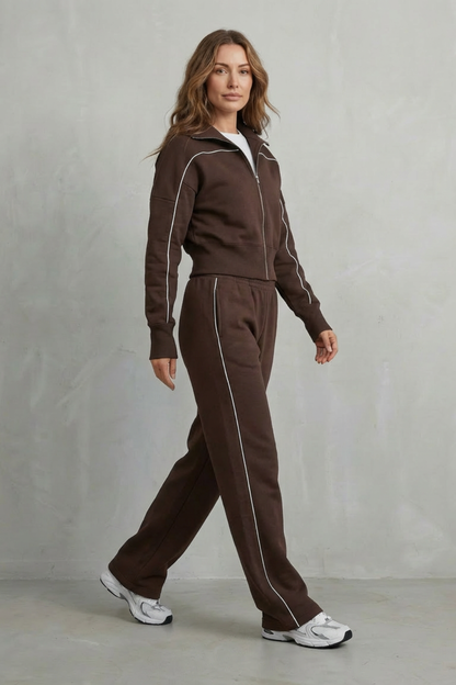 Isadora | Contrast Piping Tracksuit Set