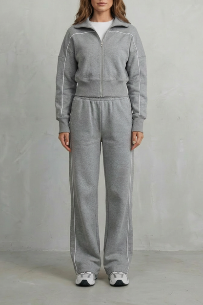 Isadora | Contrast Piping Tracksuit Set