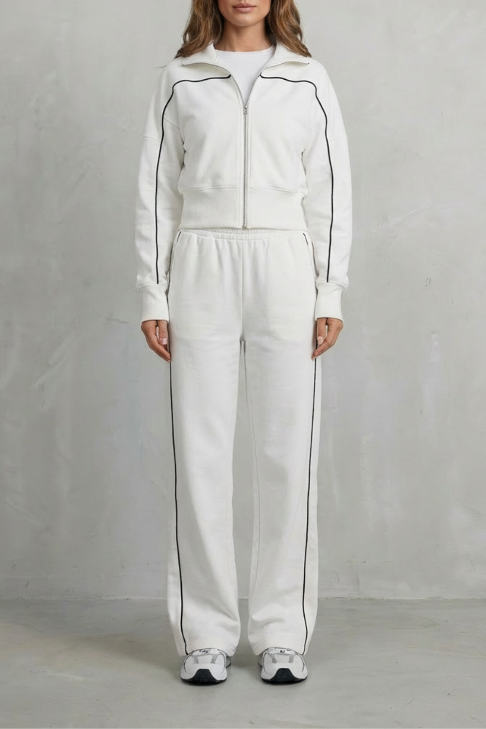 Isadora | Contrast Piping Tracksuit Set