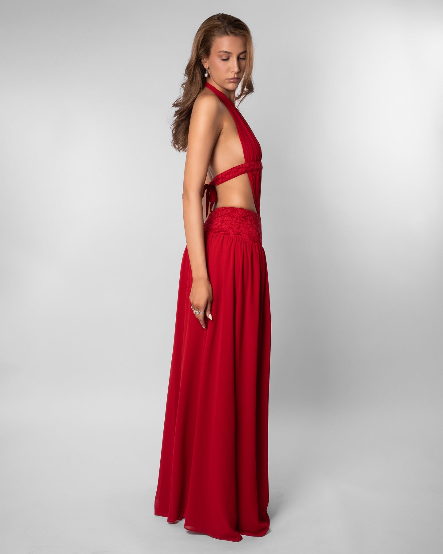 Scarlett Plunge Halter Cut Out Maxi Dress