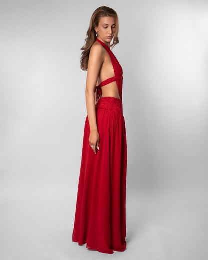 Scarlett Plunge Halter Cut Out Maxi Dress