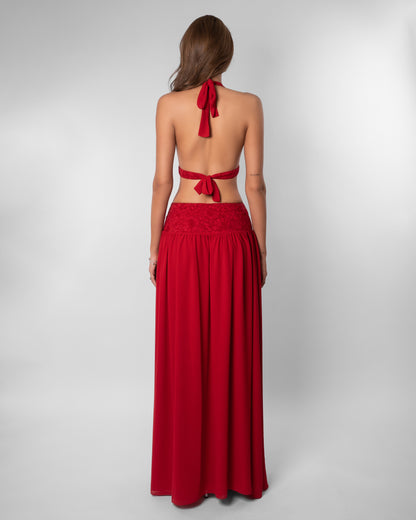 Scarlett Plunge Halter Cut Out Maxi Dress