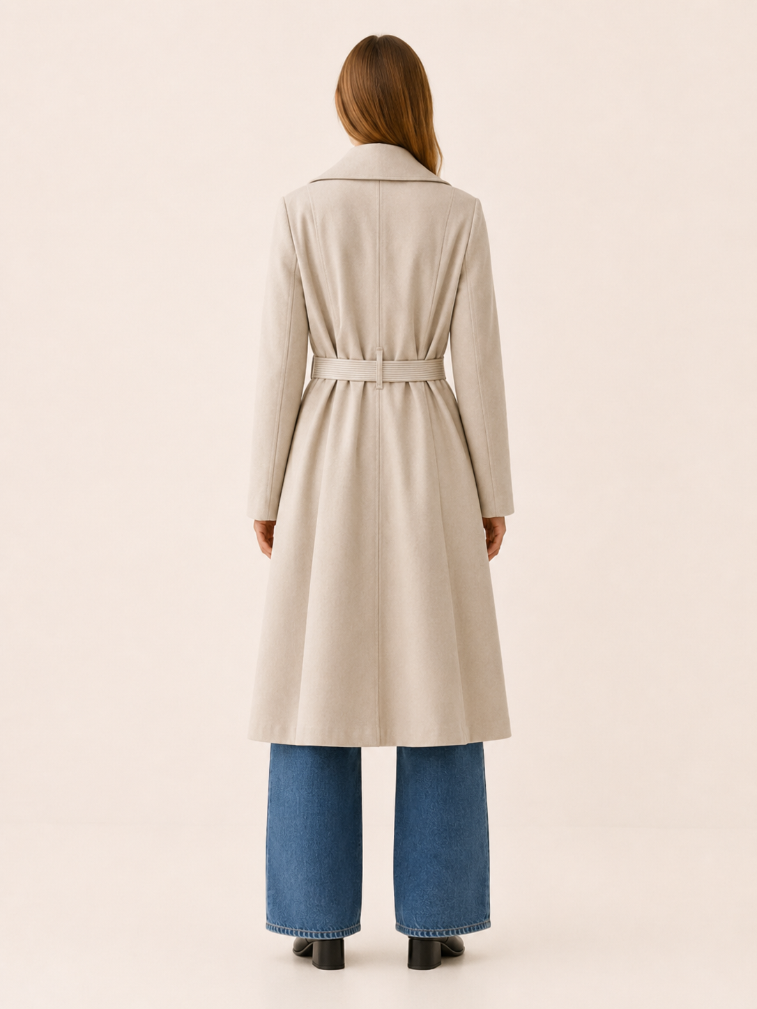 Seraphina | Belted Scarf Long Trench Coat