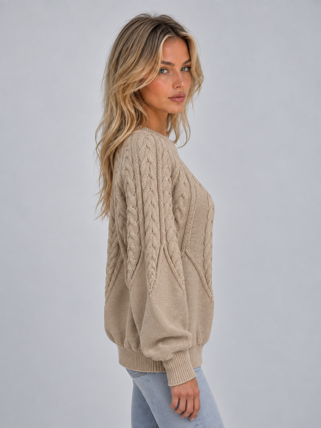 Sheila | Jersey de punto de ochos con cuello redondo