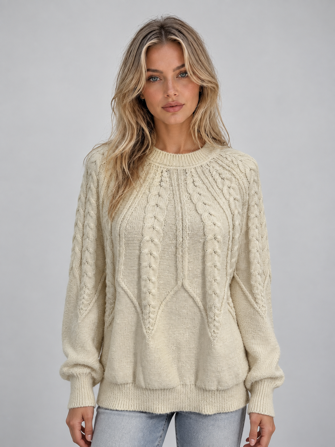 Sheila | Jersey de punto de ochos con cuello redondo