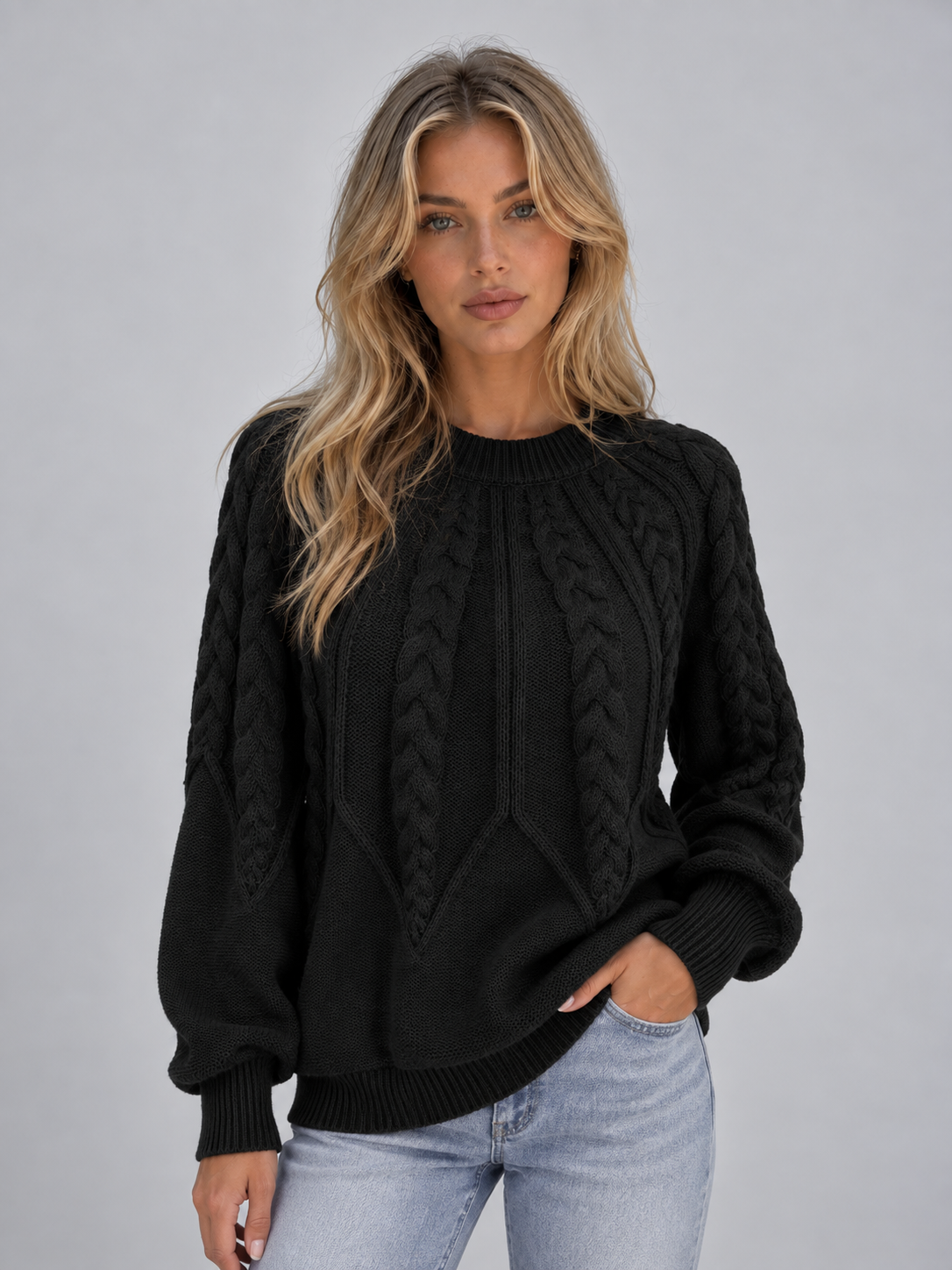 Sheila | Jersey de punto de ochos con cuello redondo
