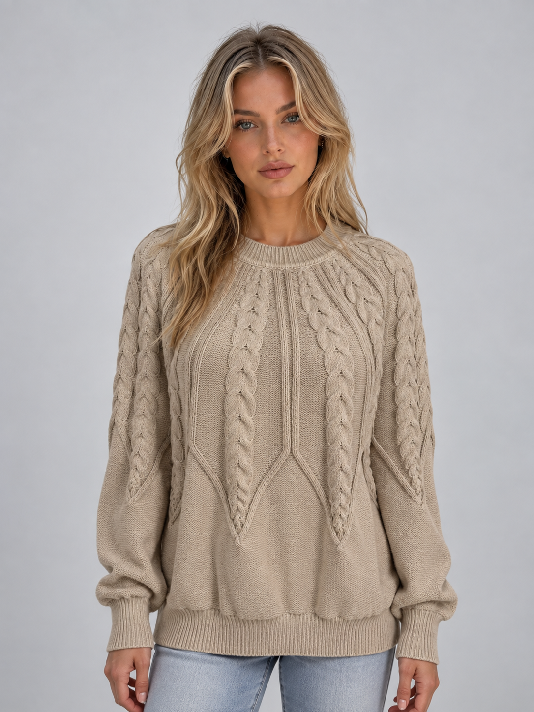 Sheila | Jersey de punto de ochos con cuello redondo
