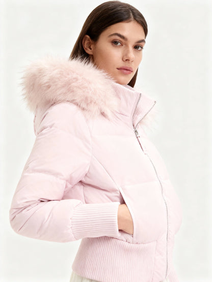 Sienna | Faux Fur Hooded Cropped Puffer Jacket
