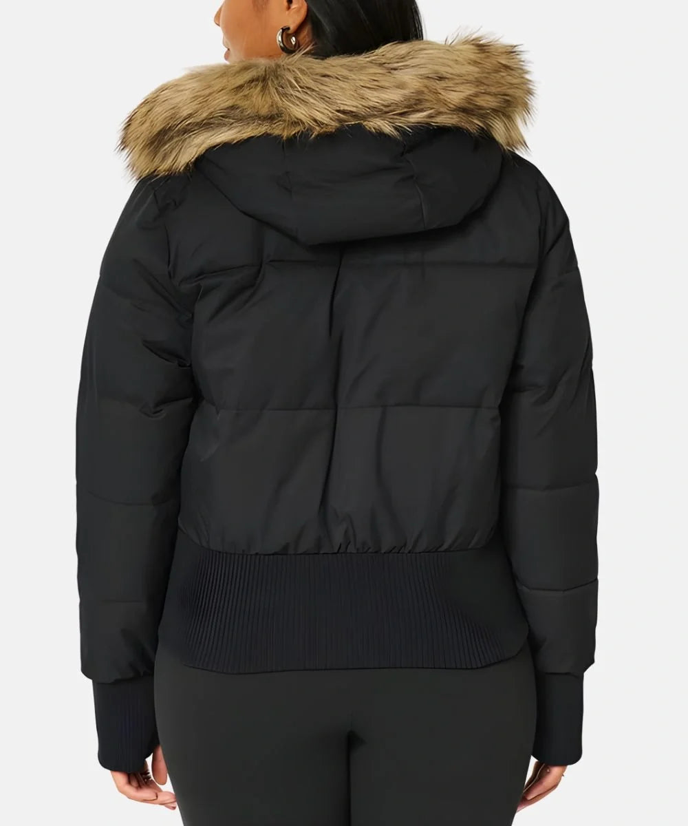 Sienna | Faux Fur Hooded Cropped Puffer Jacket