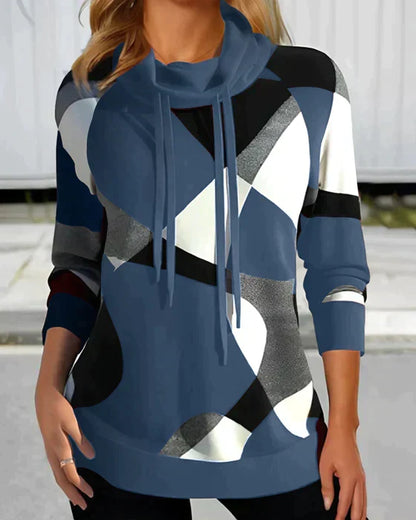 Simone | High Collar Color Block Hoodie