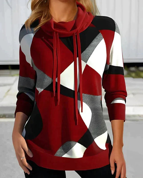 Simone | High Collar Color Block Hoodie
